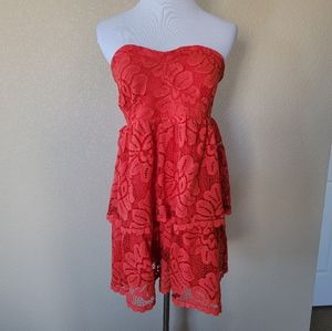 NWT Anthropologie Maeve Strapless Lace Mini Dress, Size L